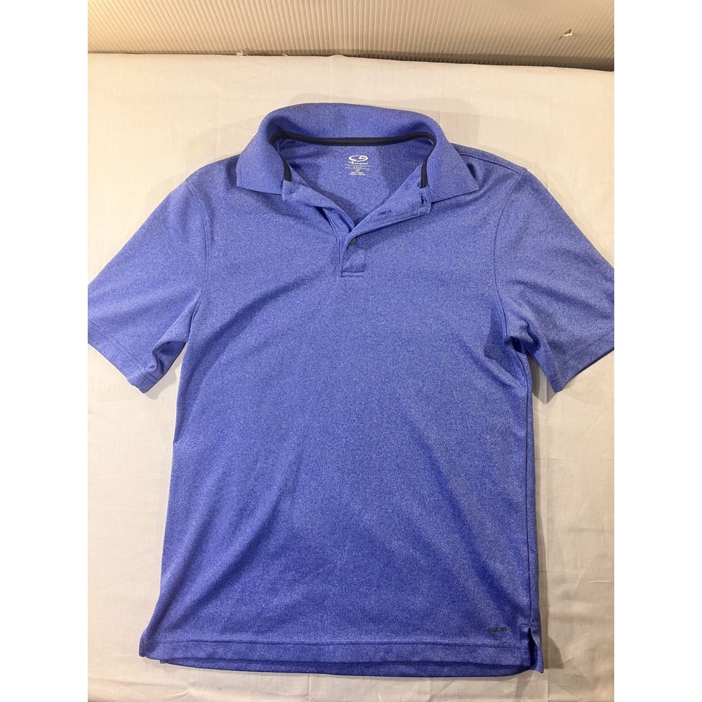 Champion Mens Golf Polo Shirt Short‎ Sleeve Blue Heathered DUO DRY Size S/P
